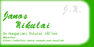 janos mikulai business card